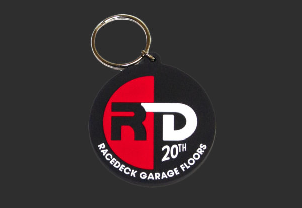 RaceDeck circular 20th anniversary keychain